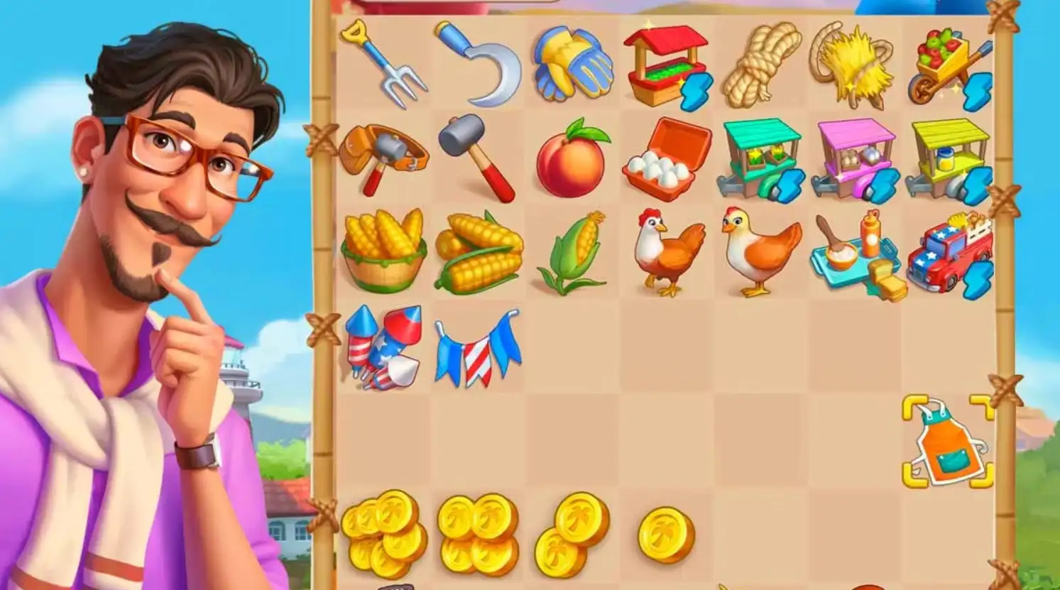 Merging items on the Travel Town board